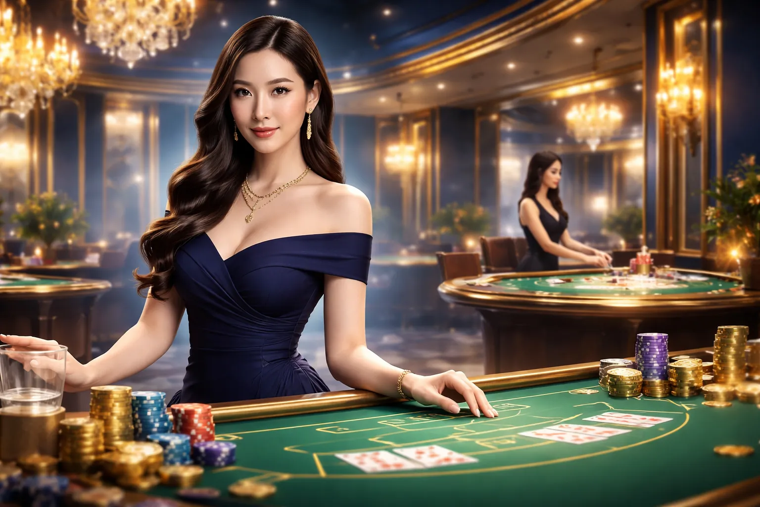 Người chia bài trực tiếp chuyên nghiệp trong Avia Masters trên Roobet